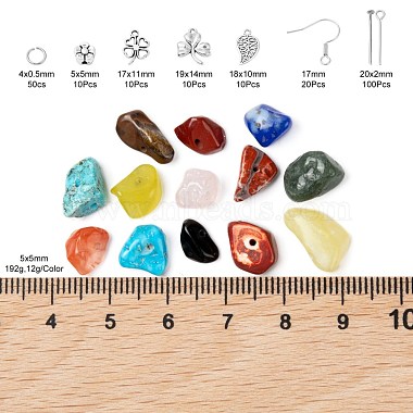 DIY Mixed Stone Chip Beads Jewelry Set Making Kit(DIY-FS0002-35)-2