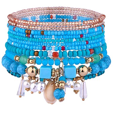 Blue Seed Beads Bracelets