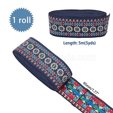 Ethnic Style Embroidery Polyester Ribbons(OCOR-WH0033-72)-5