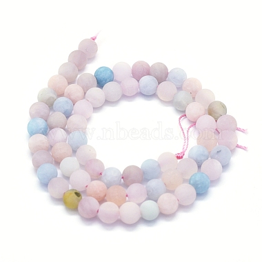 Chapelets de perles en morganite naturelle(G-E561-02-6mm)-2