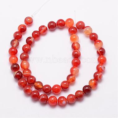 Natural Striped Agate/Banded Agate Bead Strands(G-K166-13-8mm-08)-2