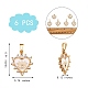 6Pcs Brass Clear Cubic Zirconia Pendants(ZIRC-SZ0003-67)-7