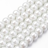 8mm White Round Glass Beads(X-HY-A008-8mm-RB001)