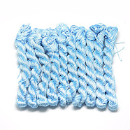 Braided Polyester Cords, Cornflower Blue, 1mm, about 28.43 yards(26m)/bundle, 10 bundles/bag(OCOR-Q039-002)