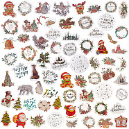 4 bags 4 styles Christmas Theme PET Picture Stickers Set, Waterproof Self Adhesive Decals for DIY Scrapbook, Photo Album, 18~55.5x21~52x0.1mm, 30pcs/set, 1 bag/style(DIY-CP0008-80)