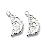 304 Stainless Steel Charms, Butterfly Charm, Stainless Steel Color, 13.5x9x2mm, Hole: 1.5mm(STAS-L022-337P)