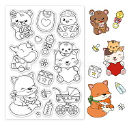 PVC Plastic Stamps, for DIY Scrapbooking, Photo Album Decorative, Cards Making, Stamp Sheets, Animal Pattern, 16x11x0.3cm(DIY-WH0167-56-737)