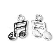 Tibetan Style Alloy Pendants, Cadmium Free & Lead Free, Musical Note, Antique Silver, 19x13x1.5mm, Hole: 3mm(X-TIBEP-22644-AS-RS)