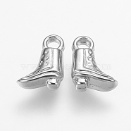 CCB Plastic Charms, Boot, Platinum, 11x8x3mm, Hole: 2mm(CCB-P005-043)