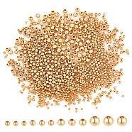 1000Pcs 4 Styles Brass Round Spacer Beads, Real 18K Gold Plated, 2~4mm, Hole: 0.5~1.5mm(KK-NB0003-34)