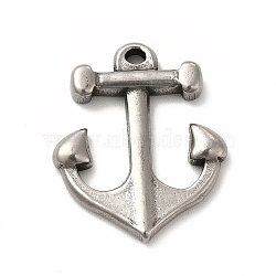 Non-Tarnish 304 Stainless Steel Pendants, Anchor, Stainless Steel Color, 23x19x3mm, Hole: 1.6mm(STAS-P322-14A-P)