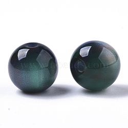 Resin Beads, Imitation Gemstone, Round, Dark Cyan, 8mm, Hole: 1.6mm(X-RESI-S387-015A-04)