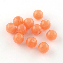 Acrylic Imitation Gemstone Beads, Round, Light Salmon, 10mm, Hole: 2mm(X-OACR-R029-10mm-13)