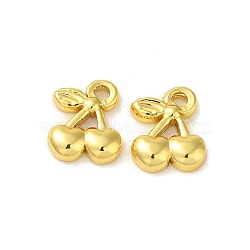 304 Stainless Steel Charms, Cherry Charm, Real 18K Gold Plated, 9.5x7.5x2mm, Hole: 1.4mm(X-STAS-Q322-25G)