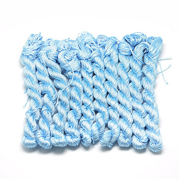 Braided Polyester Cords, Cornflower Blue, 1mm, about 28.43 yards(26m)/bundle, 10 bundles/bag