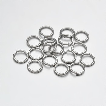 Brass Open Jump Rings Jump Rings, Platinum, 6x0.9mm, Inner Diameter: 4.2mm, about 5774pcs/500g