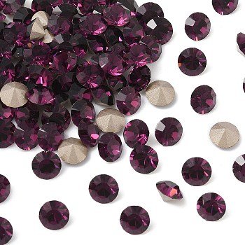 Preciosa&reg MAXIMA Crystal Round Stones, Czech Crystal, Dura Foiling, Round(431 11 615 Chaton), 20050 Amethyst, SS45(9.85~10.2mm)