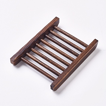 Natural Wooden Soap Case Holder, for Sponges and Scrubber, Bathtub Shower Dish Accessories, Coffee, 120x90x17mm