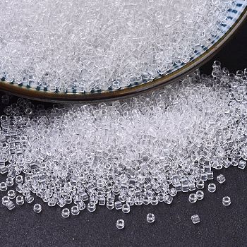 MIYUKI Delica Beads, Cylinder, Japanese Seed Beads, 11/0, (DB0141) Crystal, 1.3x1.6mm, Hole: 0.8mm, about 2000pcs/10g