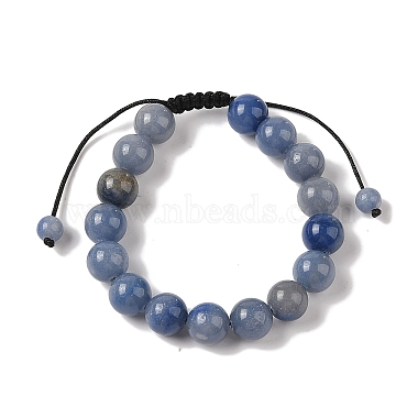 10 bracelets ronds en perles tressées en aventurine bleue naturelle de mm(BJEW-C067-01C-16)-2