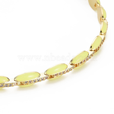Brass Micro Pave Cubic Zirconia Link Tennis Necklaces for Women(NJEW-T013-01G-01)-3