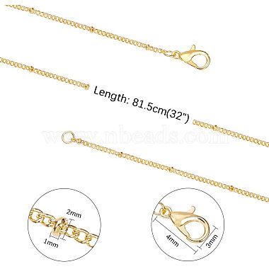 Brass Coated Iron Curb Chain Necklace Making(MAK-PH0004-12)-3