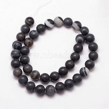 Natural Striped Agate/Banded Agate Bead Strands(G-K166-12-8mm-03)-2