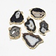 Natural Druzy Agate Slices Pendants(G-Q494-65J-G)-1