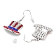 Independence Day Theme Alloy Enamel Dangle Earrings for Women(EJEW-F335-01P-03)-2