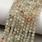 Natural Arusha Sunstone Beads Strands, Faceted, Round, 4~4.5mm, Hole: 0.8mm, about 88pcs/strand, 14.96''(38cm)(G-F838-A02-4mm)