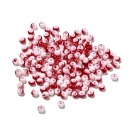 6/0 Opaque Glass Seed Beads, Round Hole, Rondelle, Red, 4~4.5x3~4mm, Hole: 0.8~1.5mm(SEED-P005-A07)