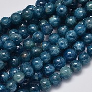 Round Natural Apatite Beads Strands, Grade A, 6mm, Hole: 1mm, about 64pcs/strand, 15.7 inches(G-K068-04-6mm)
