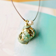 Natural Conch and Shell Pendant Necklaces(YJ0466-17)