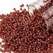 TOHO Round Seed Beads, Japanese Seed Beads, (PF2113) PermaFinish Ruby Opal Silver Lined, 11/0, 2.2mm, Hole: 0.8mm, about 50000pcs/pound(SEED-TR11-PF2113)