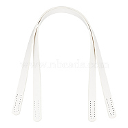 PU Leather Sew on Bag Handles, for Purse Making, White, 61.3~61.5x1.85x0.4cm, Hole: 1.8mm(FIND-WH0290-23H)