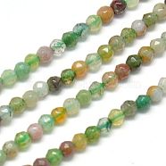 Natural Indian Agate Beads Strands, Faceted, Round, Colorful, 2mm, Hole: 1mm(G-J002-03K)