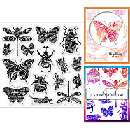 PVC Plastic Stamps, for DIY Scrapbooking, Photo Album Decorative, Cards Making, Stamp Sheets, Film Frame, Insects, 15x15cm(DIY-WH0372-0055)