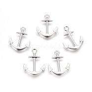 Alloy Pendants, Cadmium Free & Lead Free, Anchor, Platinum, 32x24.5x2mm, Hole: 3mm(X-TIBEP-I001-P)