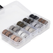 20 Rolls 10 Colors Sewing Thread, Plastic Bobbins Sewing Machine Spools with Clear Storage Case Box, Gray, 0.4mm, about 38.28 Yards(35m)/Roll, 2 rolls/color(PW-WG50659-04)