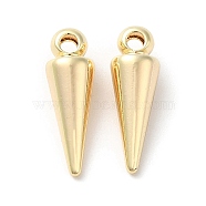 Brass Pendants, Cone Charm, Real 18K Gold Plated, 12x4mm, Hole: 1.5mm(KK-E057-03G)