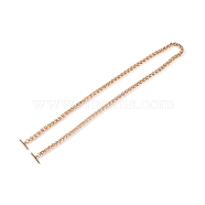 Iron Wheat Chain Bag Handles, Bag Straps, with Alloy T-Bar Clasp, for Purse Making, Golden, 61x0.6x0.6cm(FIND-WH0111-131G)