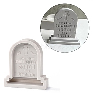 Silicone Halloween Tombstone Candle Molds, for Scented Candle Making, Cross Pattern, 99x89x28mm(DIY-A040-05A)