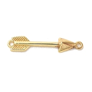 Brass Pendants, Arrow Shape, Golden, 26x5.5x2.5mm, Hole: 1.2mm(KK-M278-04G)