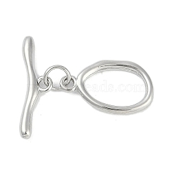 Brass Toggle Clasps, Oval, Platinum, Oval: 18x11x2mm, Hole: 1.6mm, Bar: 20.5x6x2mm, Hole: 1.6mm(KK-K391-09P)