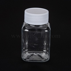 2.7 oz Airtight Travel Bottle, PET Plastic Storage Bottles, for liquid, cosmetic, Capsule, Tablet, with PE Screw Top Lid, Clear, 4.45x4.45x7.7cm(CON-K010-04)