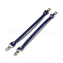Microfiber Leather Sew on Bag Handles, with Alloy Swivel Clasps & Iron Studs, Bag Strap Replacement Accessories, Dark Blue, 35.8x2.55x1.3cm(FIND-D027-13D)