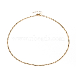 304 Stainless Steel Curb Chains Necklaces, with Lobster Claw Clasps, Golden, 20.31 inch(51.6cm)(NJEW-JN03280-01)