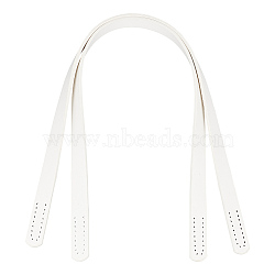 PU Leather Sew on Bag Handles, for Purse Making, White, 61.3~61.5x1.85x0.4cm, Hole: 1.8mm(FIND-WH0290-23H)