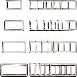 WADORN 32Pcs 4 Style Alloy Buckle, Rectangle, Gunmetal, 30x14x1.5mm(FIND-WR0002-90B)