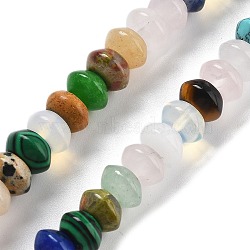 Mixed Gemstone Beads Strands, Saucer Beads, Mixed Dyed and Undyed, 8x5mm, Hole: 0.6mm, about 40pcs/strand, 7.76''(19.7cm)(G-P559-A14-01)